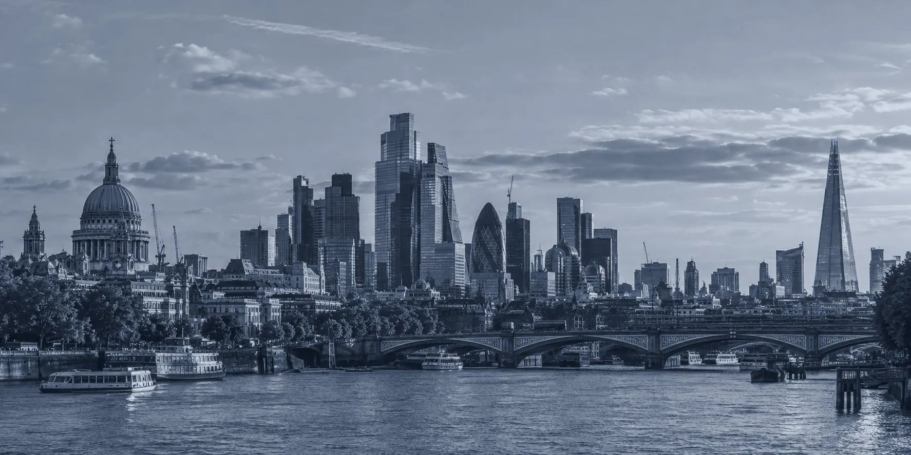 The City of London skyline seen across the Thames